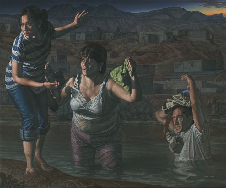 La Guia (“The Guide”), an oil on linen piece by Rigoberto A. Gonzalez, on display as part of The Outwin 2016: American Portraiture Today at Tacoma Art Museum in Tacoma, Washington. 