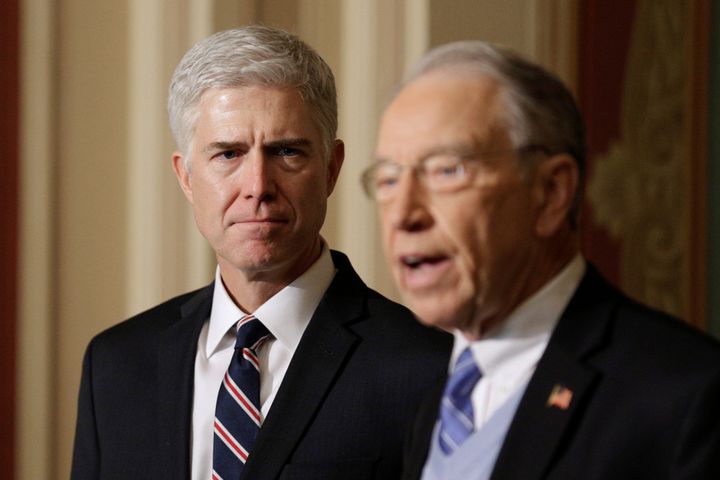 Senate Judiciary Committee Chairman Chuck Grassley (R-Iowa), right, wants a quick confirmation hearing schedule for Neil Gorsuch, President Donald Trump's Supreme Court pick.