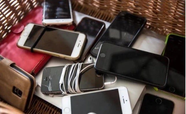 Our phones in the basket of oblivion for the weekend