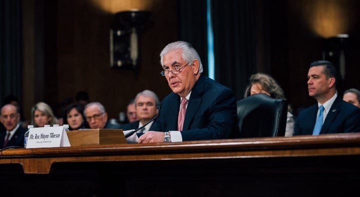 Rex Tillerson at his confirmation hearing for Secretary of State