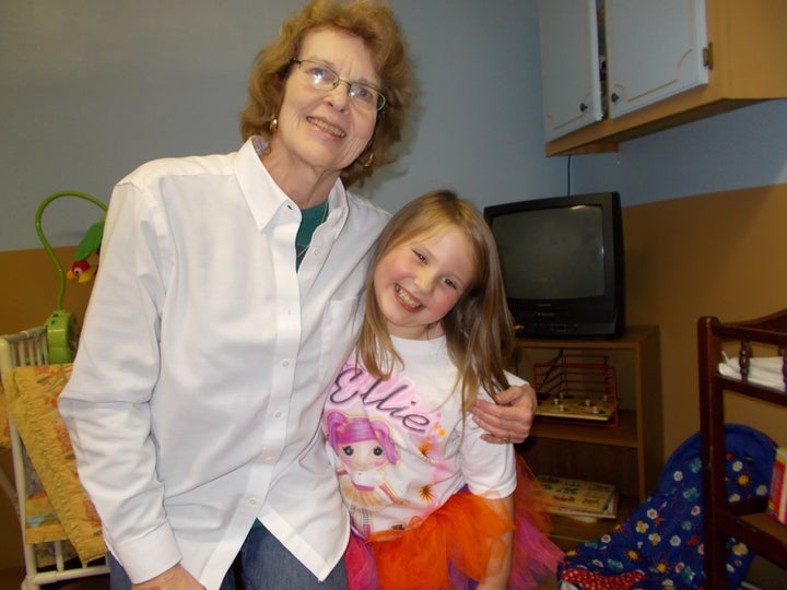 Ellie and Granny, pictured here on Ellie's eighth birthday, are "great friends."