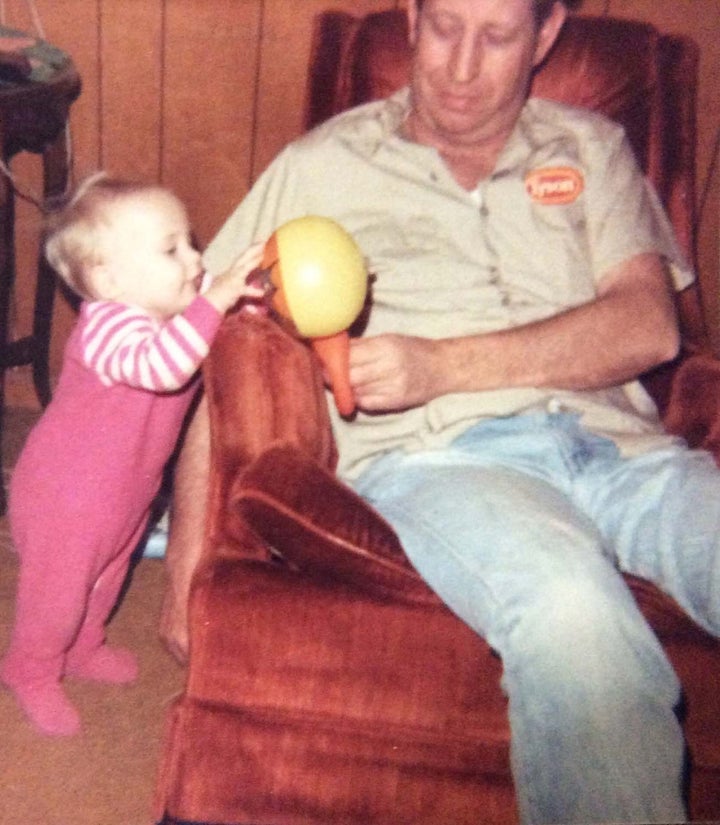 Grampa helping me learn to walk, my first steps from my mother’s arms were to his side.