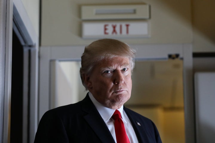 President Donald Trump aboard Air Force One on Friday.