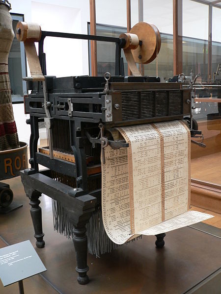 Jacquard Loom: a machine that separated hardware from “software”; a precursor of modern computers.