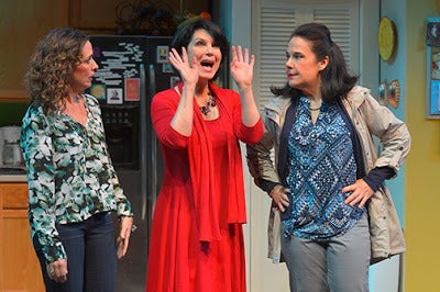 Lynda DiVito, Elisabeth Nunziato, and Jamie Jones in a scene from Women in Jeopardy! 