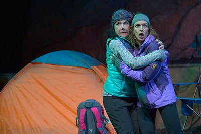 <p>Jamie Jones (Jo) and Lynda DiVito (Mary) in a scene from <strong><em>Women in Jeopardy!</em></strong> </p>
