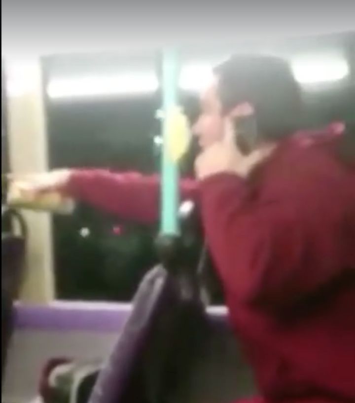 A man was arrested after racist abuse was hurled at a passenger sitting on a bus in Salford on Friday.