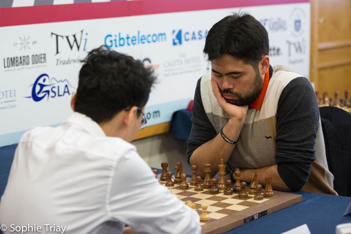 Hikaru Nakamura during the playoff for the Tradewise Gibraltar Masters title against Yu Yangyi of China. 