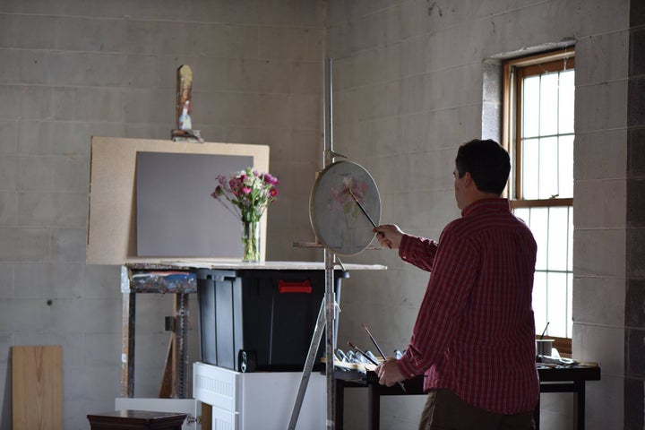 Philip R. Jackson in his studio