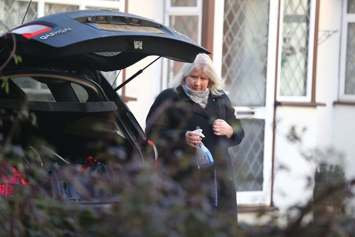 Kirsten Farage, the wife of former UKIP leader Nigel Farage, leaves the family home at Downe, Kent on Sunday.
