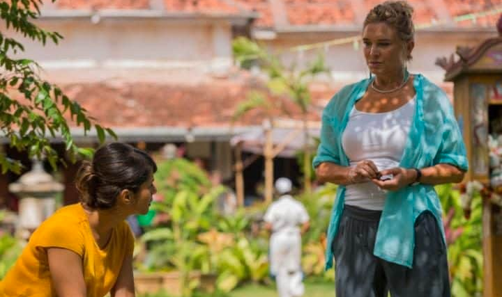 Amanda stars with Amrita Acharia in 'The Good Karma Hospital', whose character she has to persuade to stay in the first episode