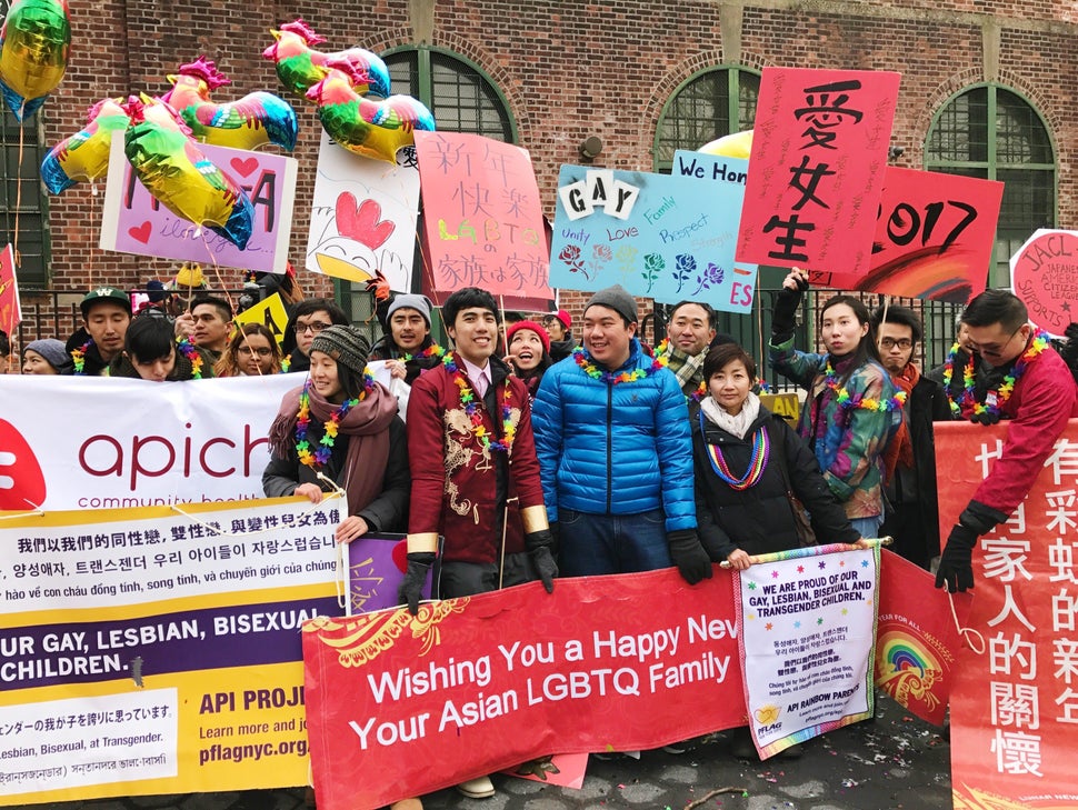 LGTBQ Asian-Americans march in the Lunar New Year parade to highlight the unique issues they face. 