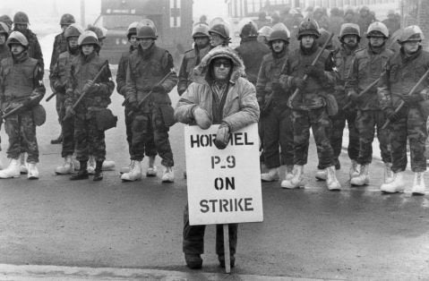 The National Guard helping break the Hormel Strike