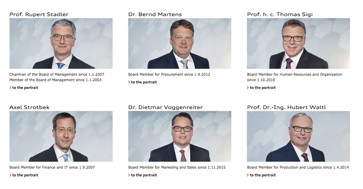 These are the men of Audi AG's management board.