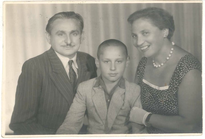 Alex with his father, Moses, and his mother, Sabine, about a year before the Kozinskis left Romania.