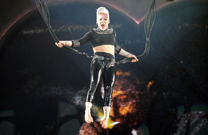 Pink regularly performs at her shows on high wires