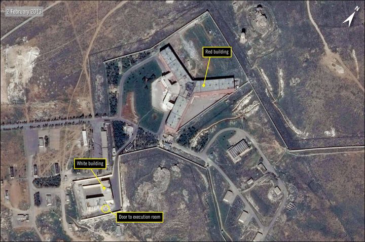 Satellite image of Saydnaya Military Prison.