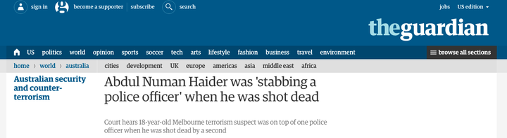 The trial of Abdul Numan Haider was also covered.