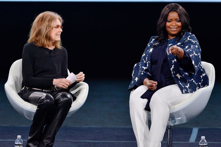 Gloria Steinem and Octavia Spencer on stage at The 2017 MAKERS Conference at Terranea Resort on Feb. 6. 