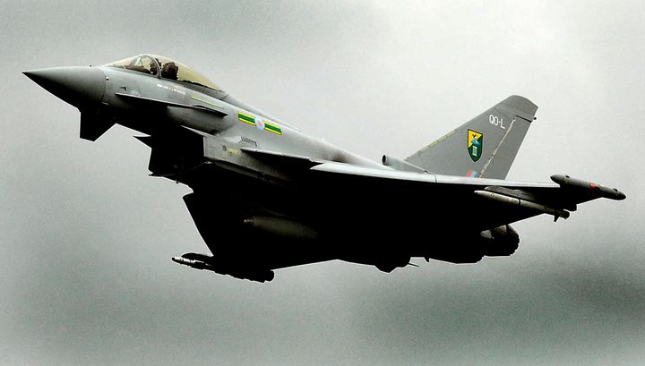 RAF jets escorted a Pakistan International Airlines flight into London Stansted on Tuesday