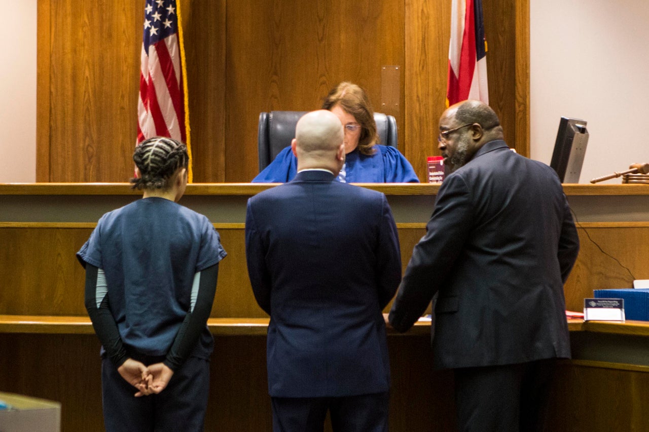 Bresha Meadows, a juvenile accused of killing her father, is pictured at a court hearing in Warren, Ohio, on Jan. 20, 2017.