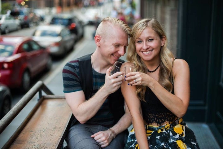 Chris and Alex during their engagement photoshoot