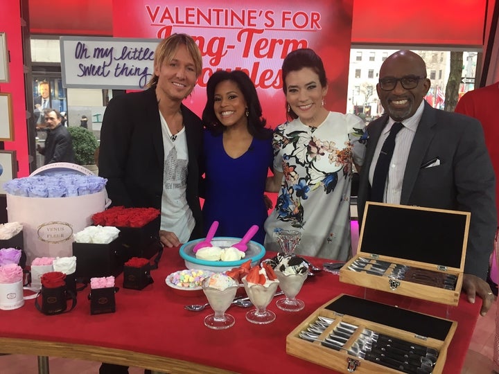 From left to right: with guest co-host and country music super star Keith Urban, and Today co-hosts Sheinelle Jones and Al Roker.