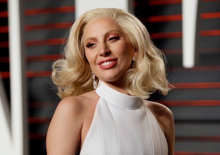 Lady Gaga arrives at the 2016 Vanity Fair Oscar Party.