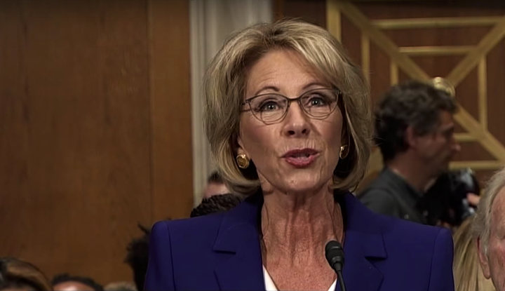 Betsy DeVos at her Senate confirmation hearing.