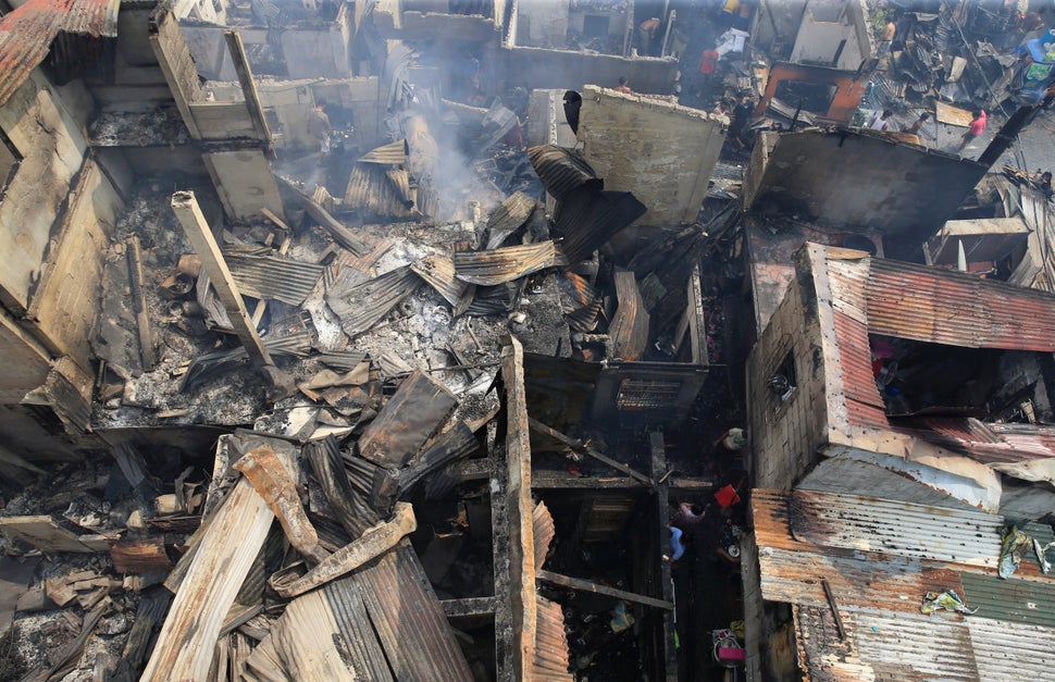 About 15,000 people were left homeless by the blaze. 