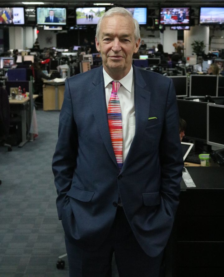 Golden age: Jon Snow in the Channel 4 News newsroom after meeting with HuffPost UK
