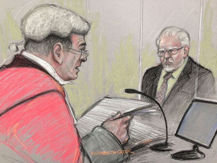 A sketch of McCreath summing up in Harris' (right) case
