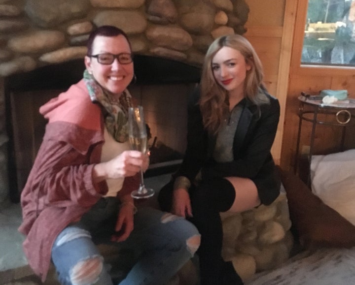 <p> Peyton and Aunt Sharon during a recent family gathering. </p>