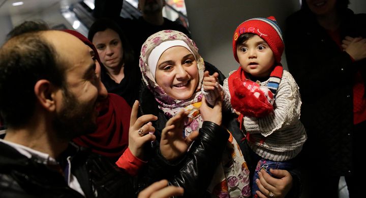 Syrian refugee Baraa Haj Khalaf, along with her husband and daughter, arrived at O'Hare International Airport on Feb. 7. They were previously banned from entering the United States after Trump's executive order.