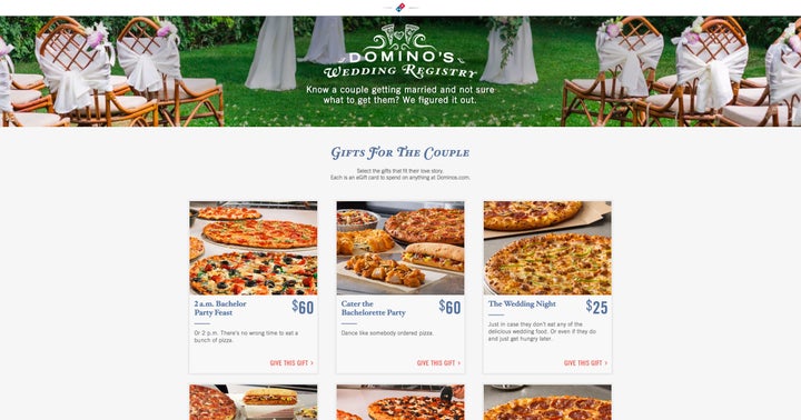 Pizzas for the bachelor party or perhaps a late-night snack in the wedding suite?