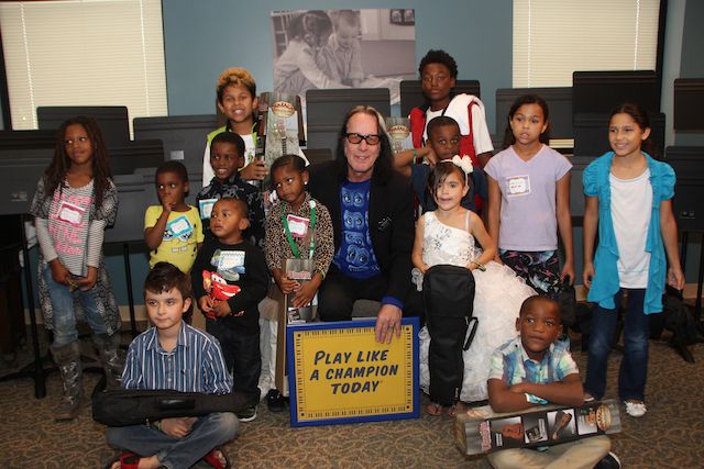 From the South Bend Center for the Homeless, where Todd Rundgren handed out ukuleles to the kids.