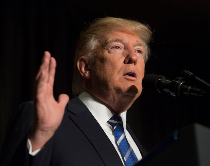 President Donald Trump speaks to the Major Cities Chiefs Association (MCCA) Winter Meeting on February 8, 2017 in Washington, DC.