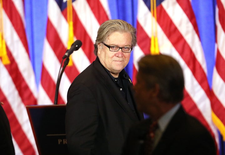 Donald Trump's chief strategist, Steve Bannon, at Trump Tower on Jan. 11.