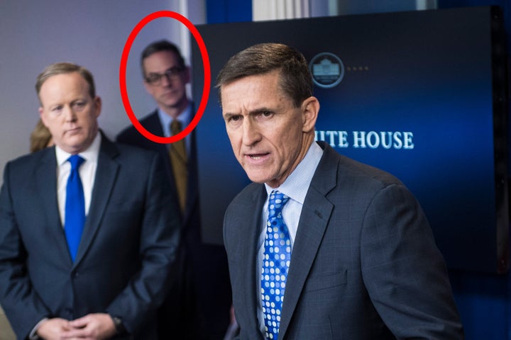 National Security Council staffer Michael Anton at a recent White House briefing.