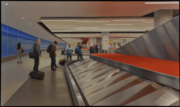 John F Kennedy International Airport, 16 x 27 inches, oil on panel, 2015