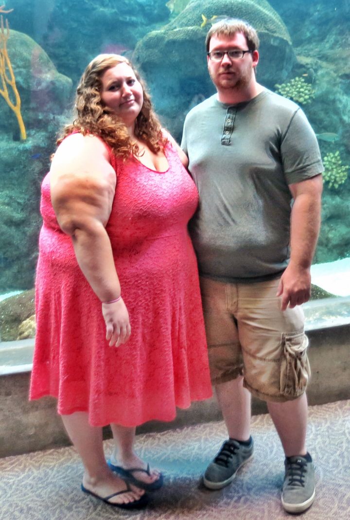 The couple before losing weight. 