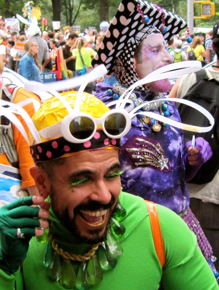 <p>LGBTQ+ people joined the People’s Climate March in September 2014 as part of the Queers for the Climate group </p>
