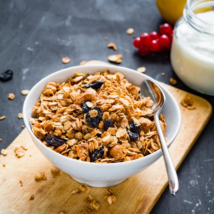 This big bowl of granola is too much to eat in one sitting.