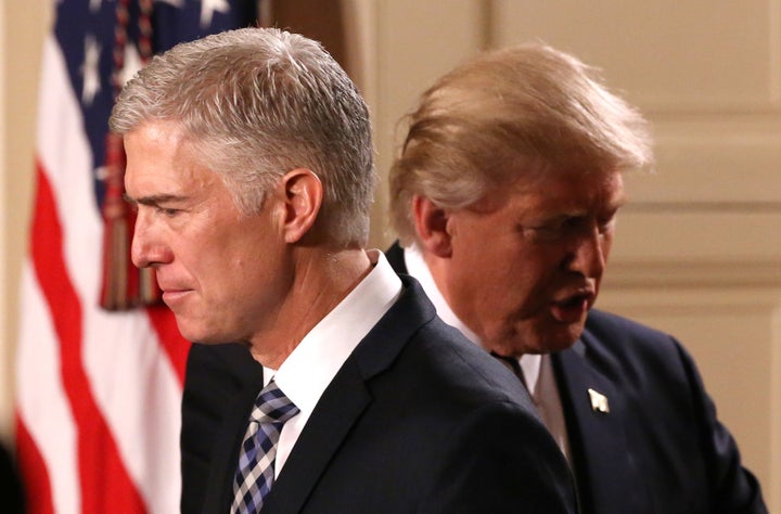 U.S. President Donald Trump and Neil Gorsuch, who he nominated to the Supreme Court. Jan. 31.