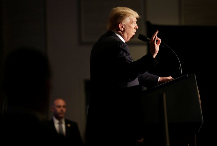 U.S. President Donald Trump speaks to members of the law enforcement at the Major Cities Chiefs Association (MCCA) Winter Con