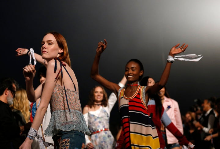 Models walk the runway during the 2017 Tommy Hilfiger Runway Show in Venice, California, on Feb. 8.