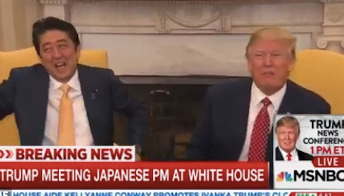 "EHHHHHHHHHHHHHH," Japanese Prime Minister Shinzō Abe said with his eyes.