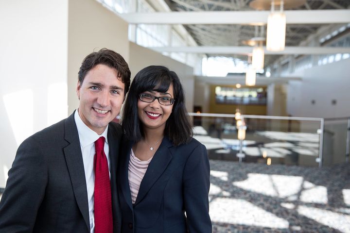 Canadian Prime Minister Justin Trudeau and Liberal MP Iqra Khalid.