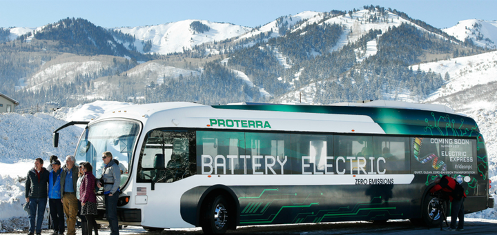 <p>Local leaders in Park City, Utah, recently held a press event during the Sundance Film Festival to announce their EV bus program.</p>