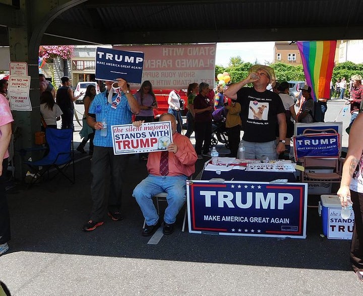 Trump supporters at the Bellingham Pride Festival in Washington